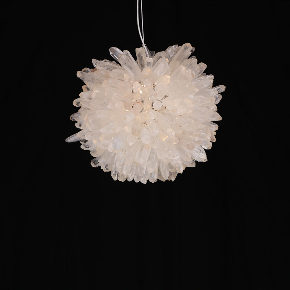 Clear Geode Quartz Crystal Ball Modern Pendant Light-Briglighting