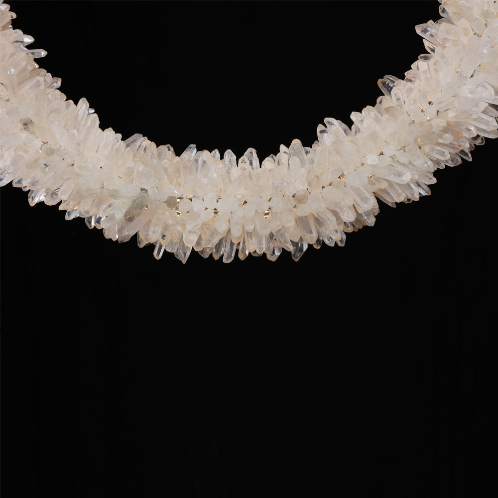 Modern Geode Quartz Crystal Chandelier Vertical Hanging Ring Pendant Light-Briglighting