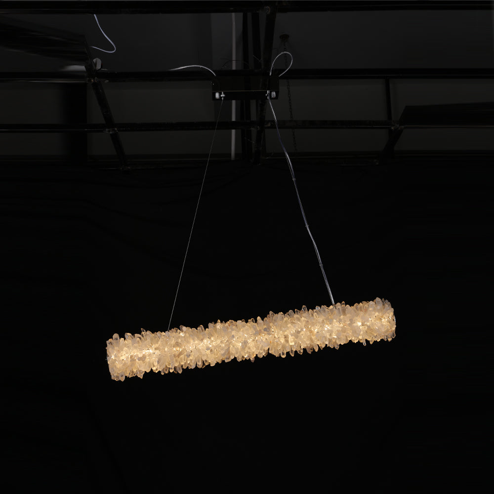 Modern Linear Geode Quartz Crystal Pendant Light-Briglighting