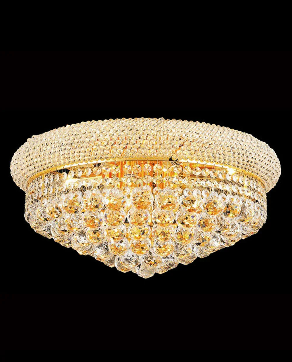 20'' Round Crystal Ceiling Light Empire Flush Mounted Crystal Chandelier-吸顶灯-Briglighting