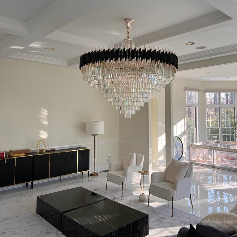 60 Inch Luxury Modern Round Crystal Chandelier Lighting for Living Room-Briglighting
