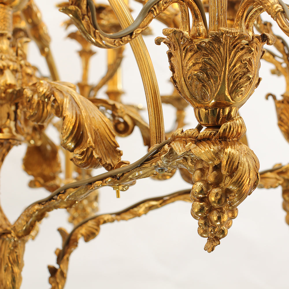 47X39 Inch 36 Lights Baroque Style Antique Brass Chandelier-Briglighting