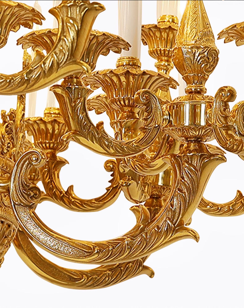 59X65 Inch 19th Century Extra Large French Brass Chandelier Antique Chandelier for Foyer-Briglighting