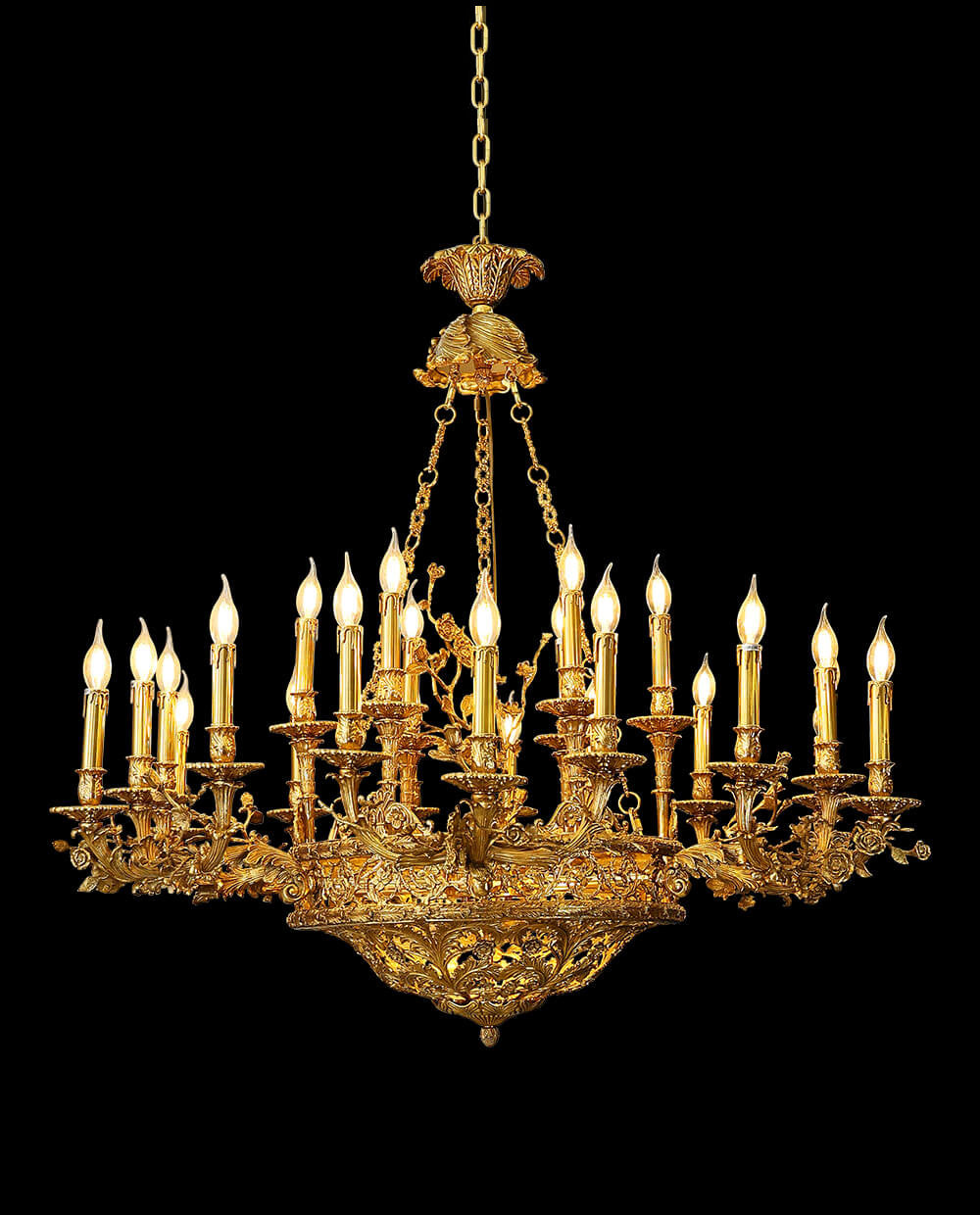 47X43 Inch Baroque Style Antique French Palace Copper Chandelier-Briglighting