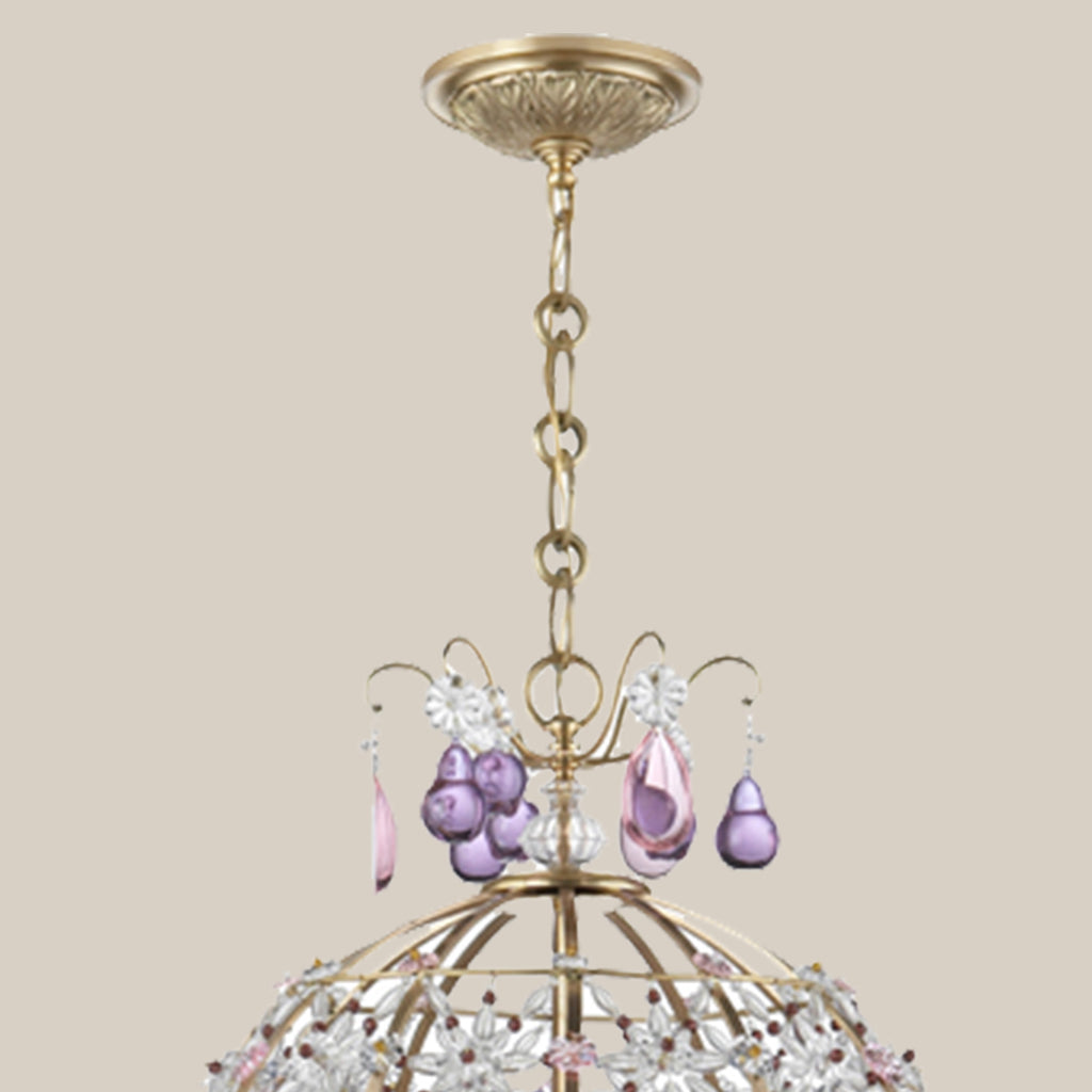 Floral Crystal Globe Chandelier