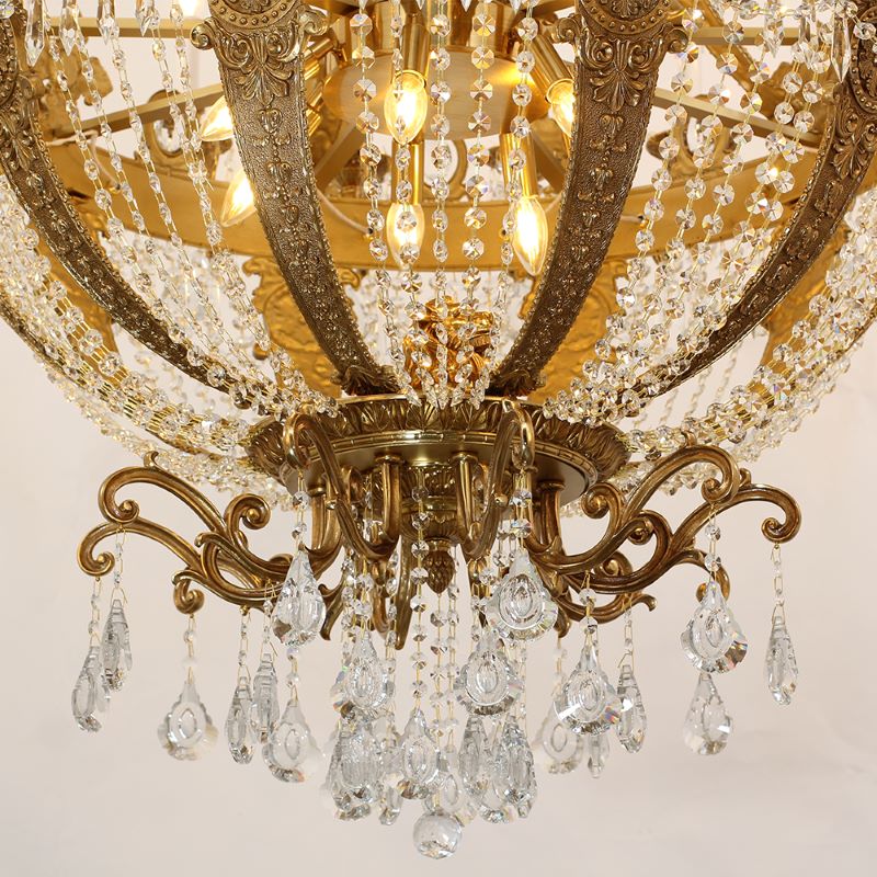 51X67 Inch 42 Lights Big French Empire Brass and Crystal Chandelier for Foyer-Briglighting