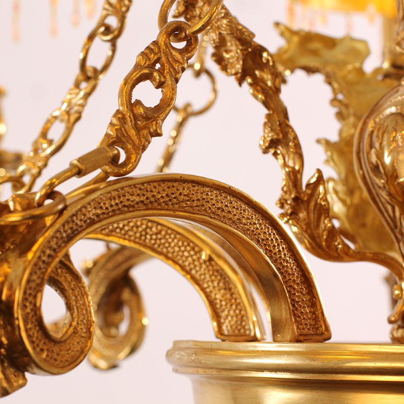 35X30 Inch 8 Lights Baroque Style Antique Copper Chandelier-Briglighting
