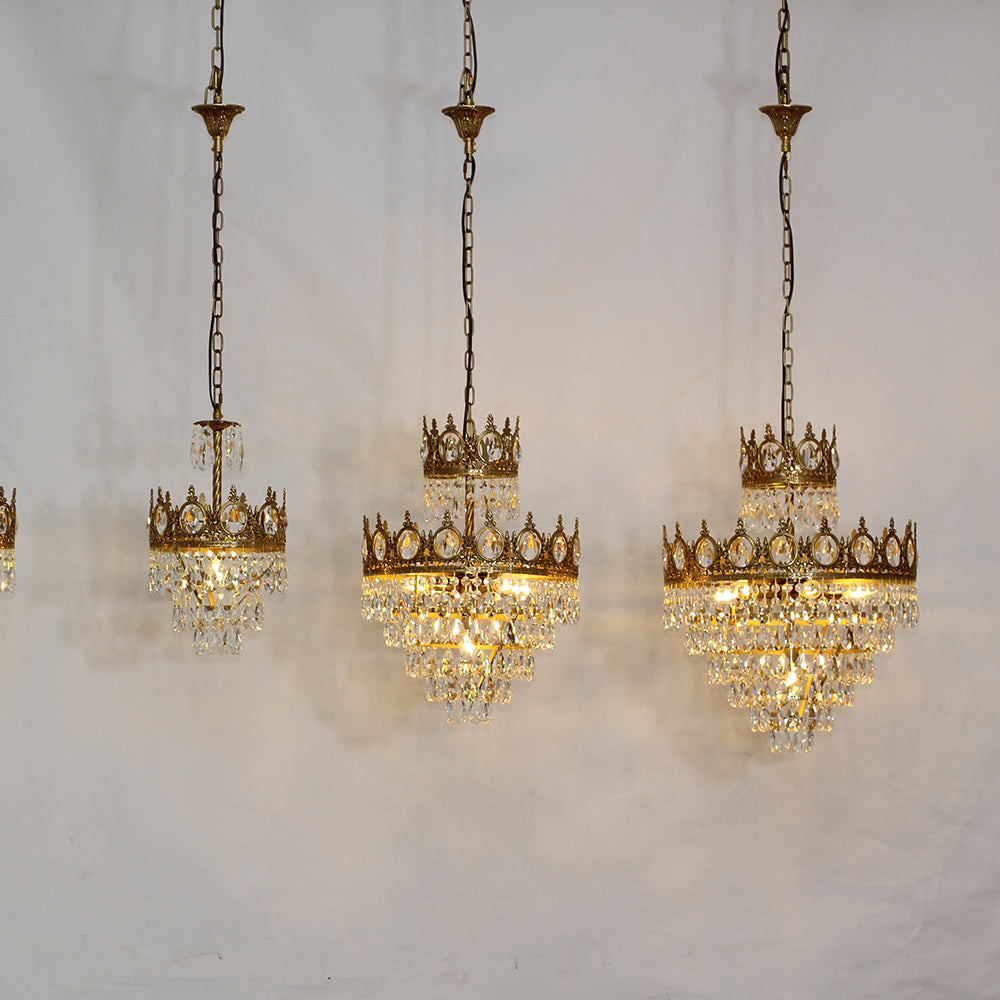 18 Inch Small Crystal Chandelier for Extrance Empire Style Brass Chandelier-Briglighting