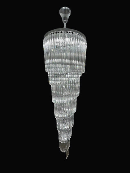 102 Inch Tall Chandelier Modern Spiral Crystal Chandelier for High Ceiling Staircase-Briglighting