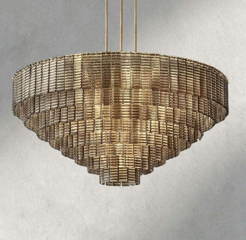Sirene Smoke Glass Round Chandelier 41", 52", 65"-chandelier-Briglighting