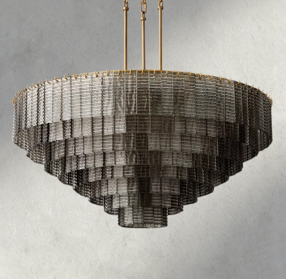 Sirene Smoke Glass Round Chandelier 41", 52", 65"-chandelier-Briglighting