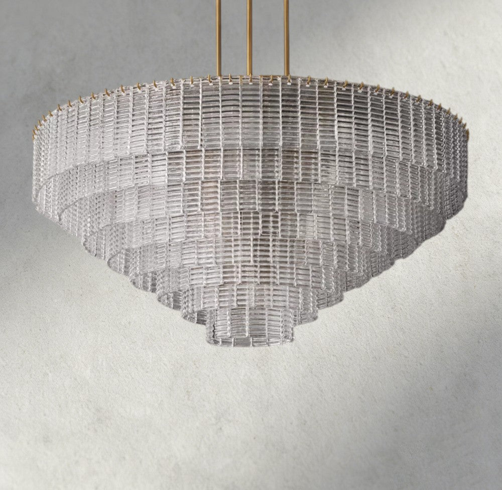Sirene Clear Glass Round Chandelier 41", 52", 65"-chandelier-Briglighting