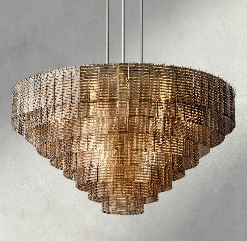Sirene Smoke Glass Round Chandelier 41", 52", 65"-chandelier-Briglighting