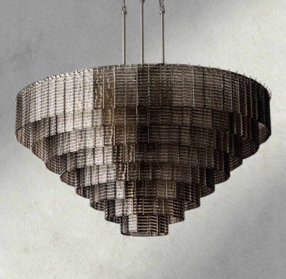 Sirene Smoke Glass Round Chandelier 41", 52", 65"-chandelier-Briglighting