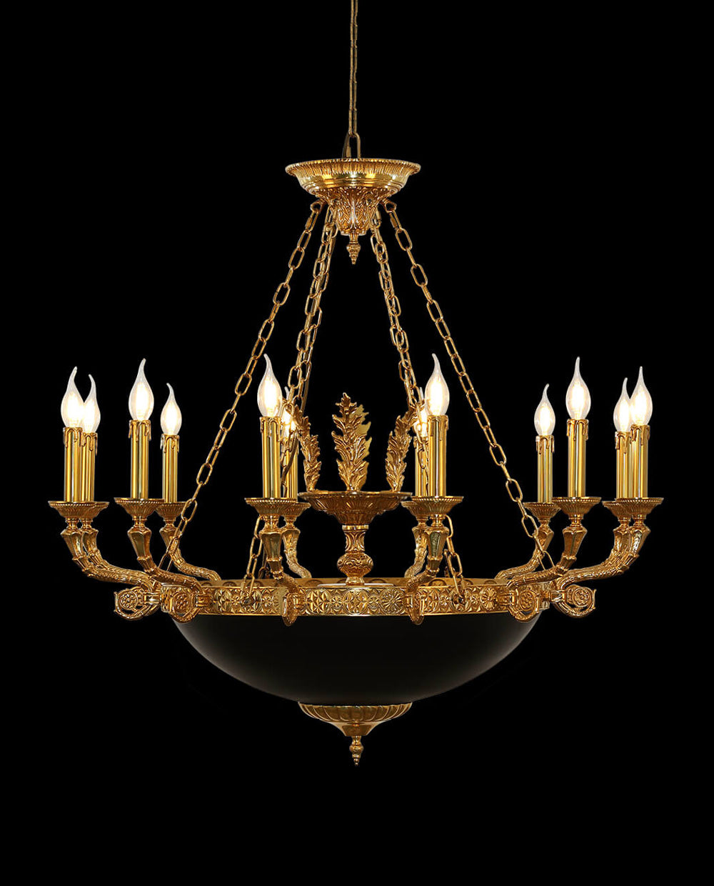 39X37 Inch 12 Lights Rococo French Empire Copper Chandelier-Briglighting