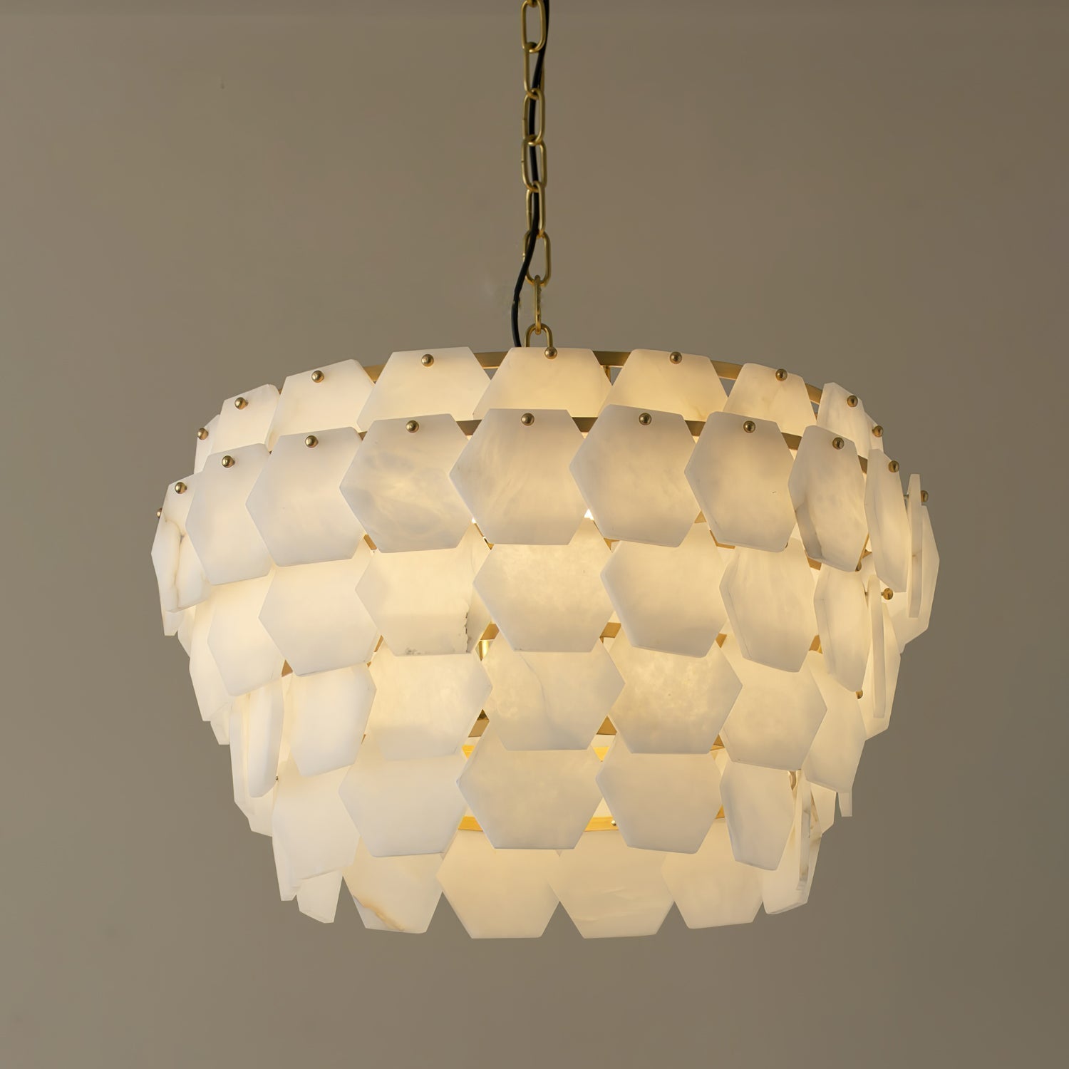Elegant Hexa Cloud Alabaster Pendant Light-Chandelier-Briglighting