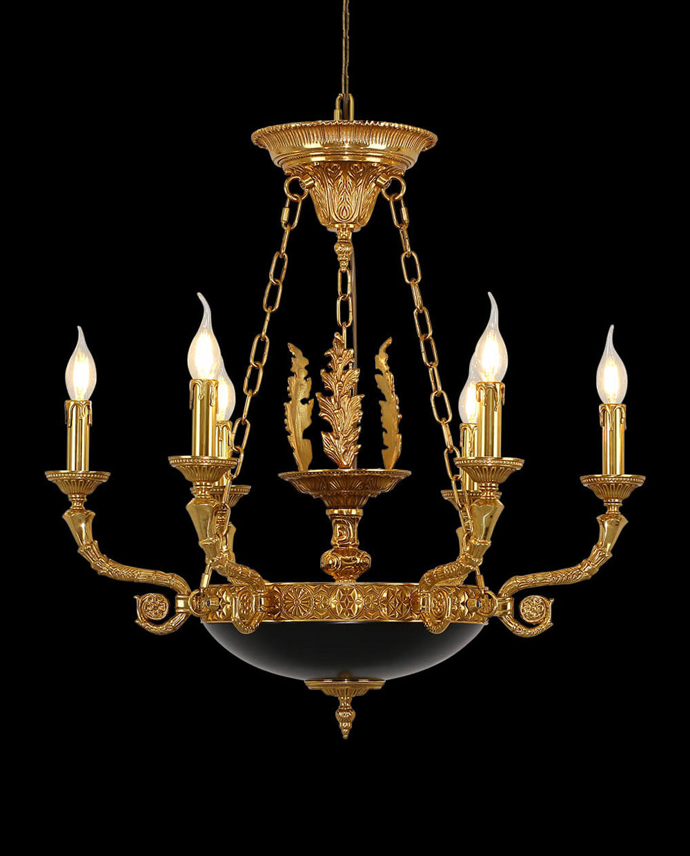 28X26 Inch 6 Lights Rococo French Empire Copper Chandelier-Briglighting