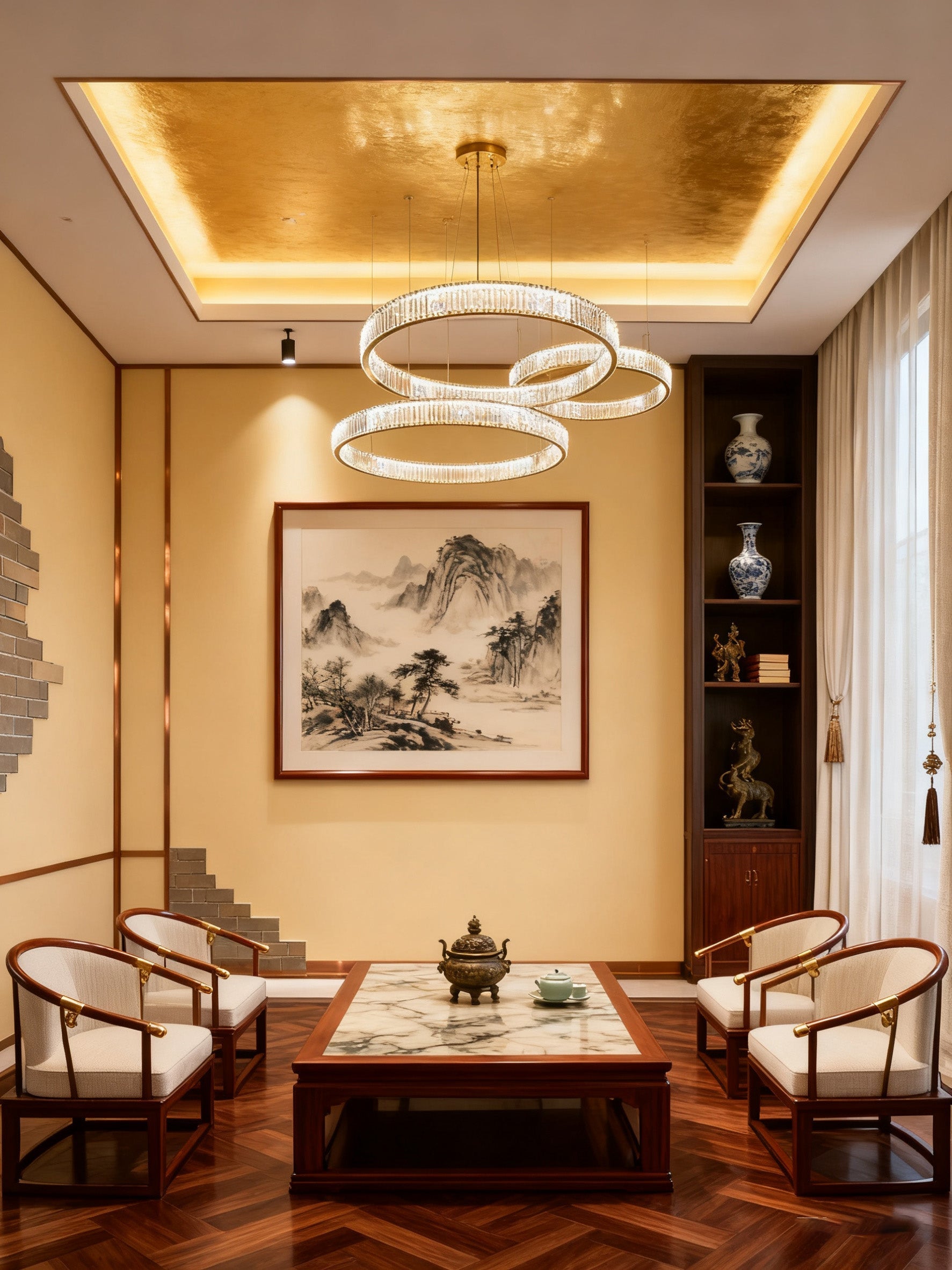 Modern Crysal Ring Pendant Chandelier Large Crytal Chandelier for Living Room-Briglighting