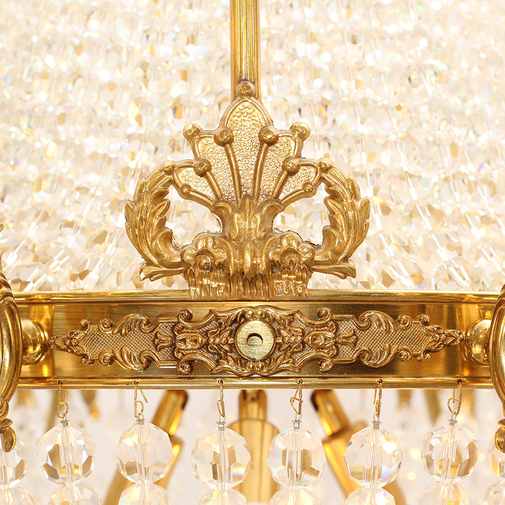 28X35 Inch 12 Lights French Empire Brass and Crystal Chandelier-Briglighting