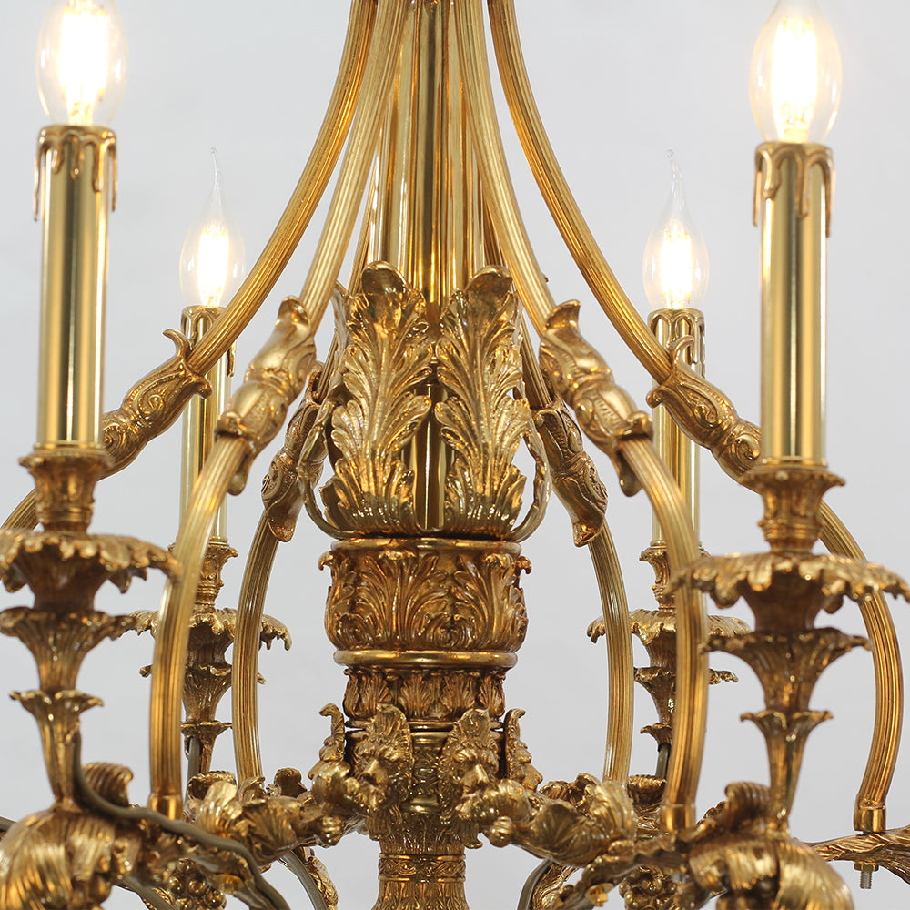 26X30 Inch 6 Lights Small Baroque Style Antique Copper Chandelier-Briglighting
