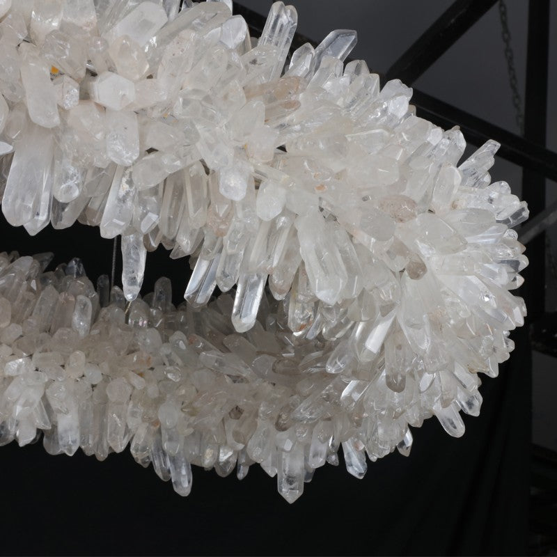47'' Oval Modern Clear Geode Quartz Crystal Chandelier for Dining Room-Briglighting