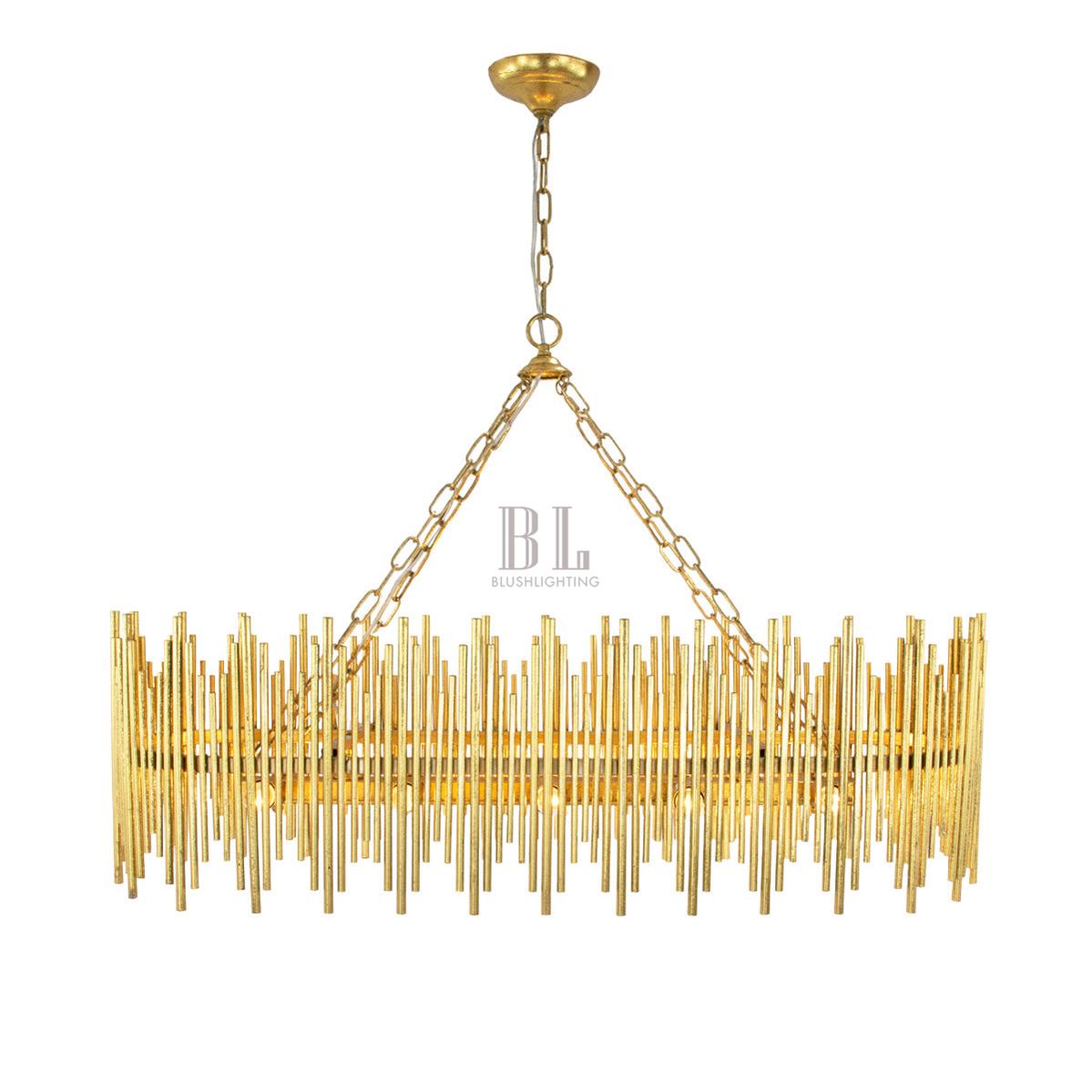 Althely 10 Lights Rectangle Pendant Chandelier-Briglighting