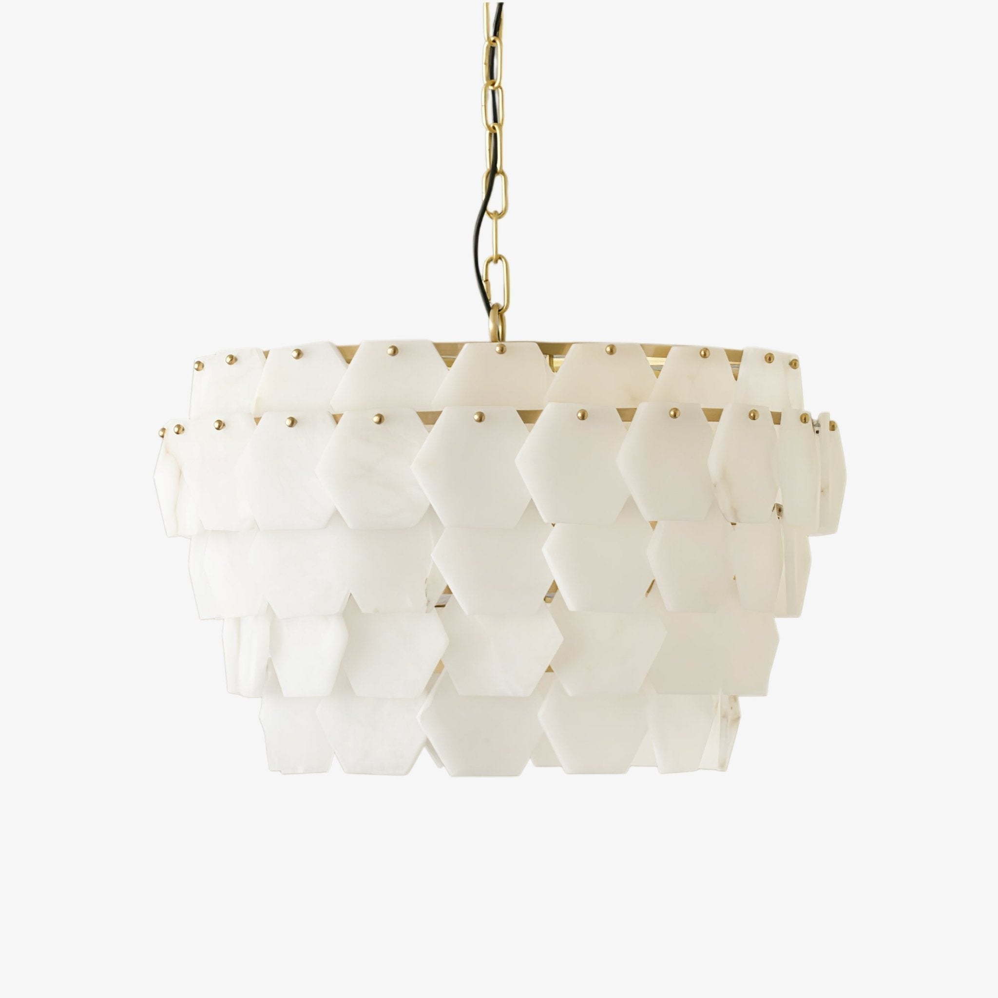 Elegant Hexa Cloud Alabaster Pendant Light-Chandelier-Briglighting