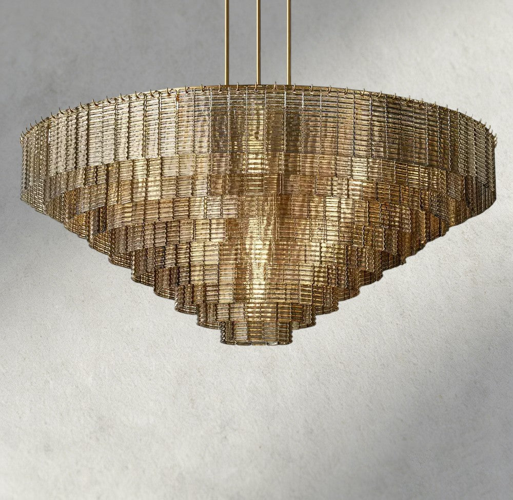 Sirene Smoke Glass Round Chandelier 41", 52", 65"-chandelier-Briglighting