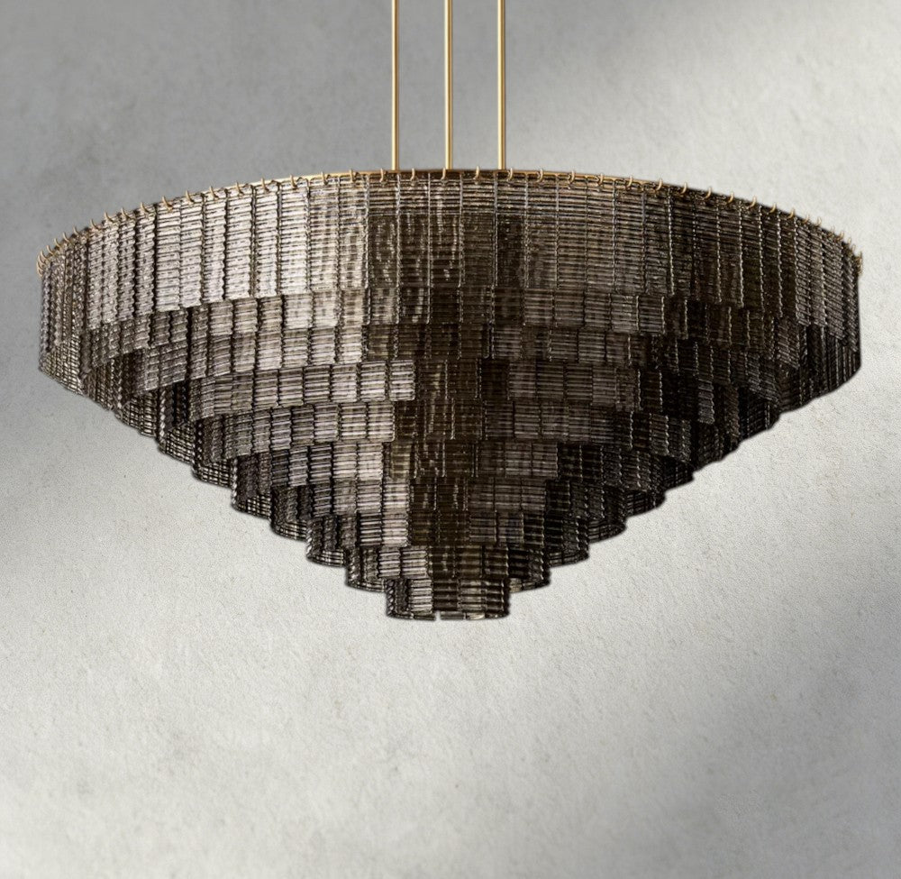 Sirene Smoke Glass Round Chandelier 41", 52", 65"-chandelier-Briglighting