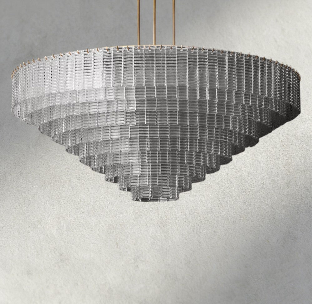 Sirene Clear Glass Round Chandelier 41", 52", 65"-chandelier-Briglighting