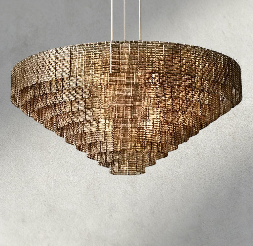 Sirene Smoke Glass Round Chandelier 41", 52", 65"-chandelier-Briglighting