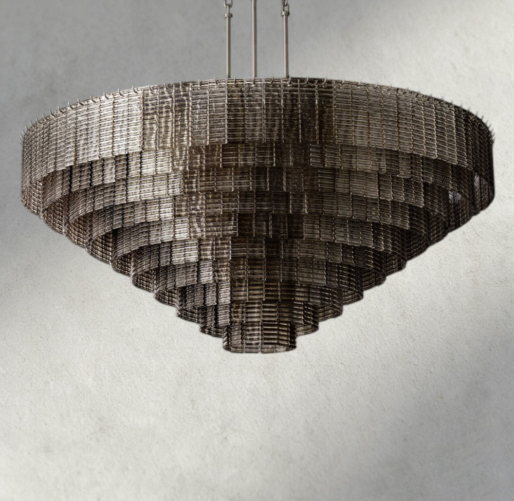 Sirene Smoke Glass Round Chandelier 41", 52", 65"-chandelier-Briglighting
