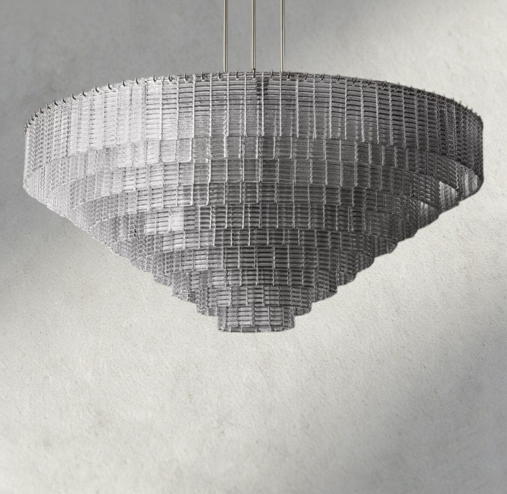 Sirene Clear Glass Round Chandelier 41", 52", 65"-chandelier-Briglighting