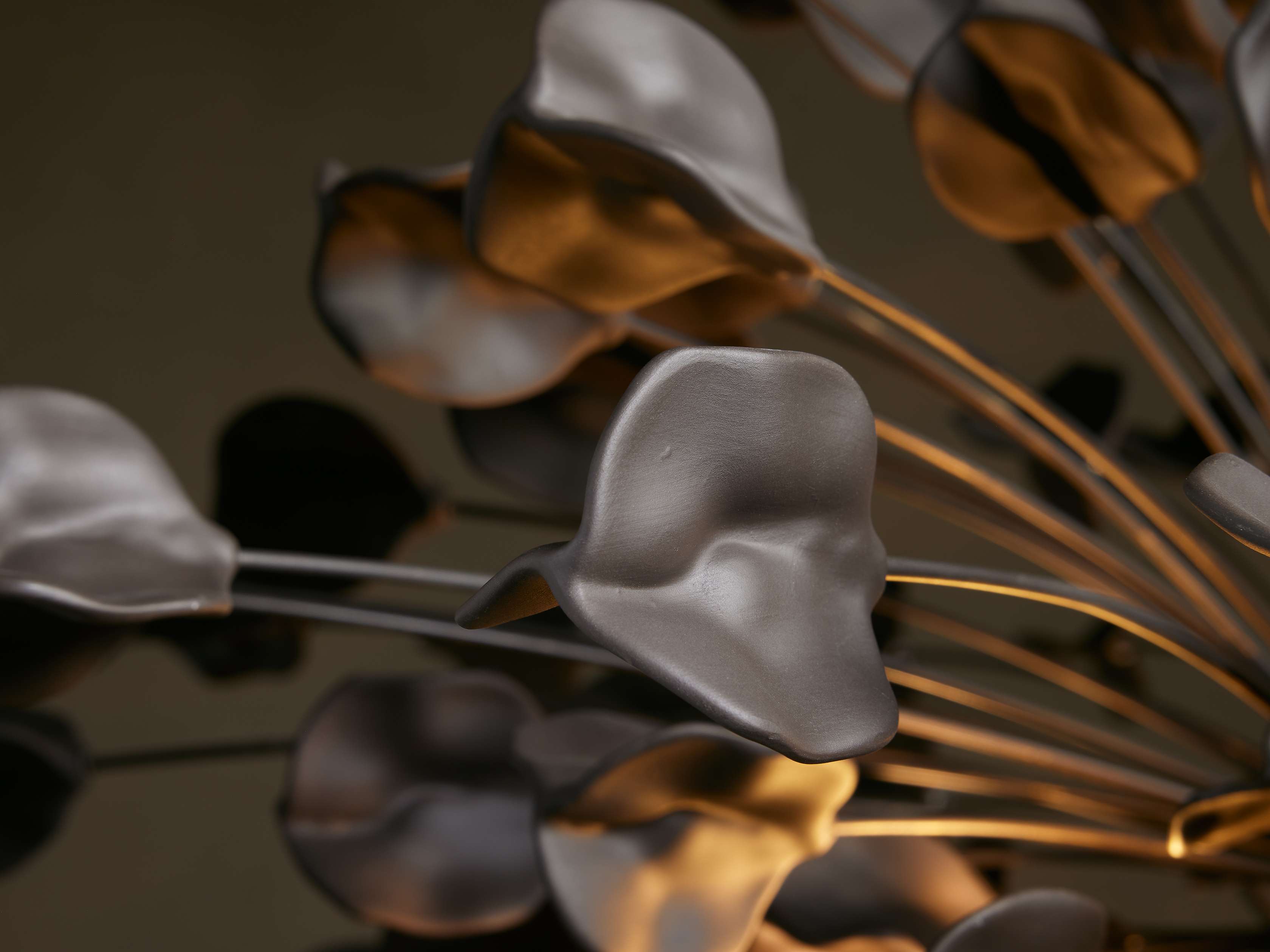 Lunaria Ceramic Leaves Chandelier 42''D-Chandelier-Briglighting