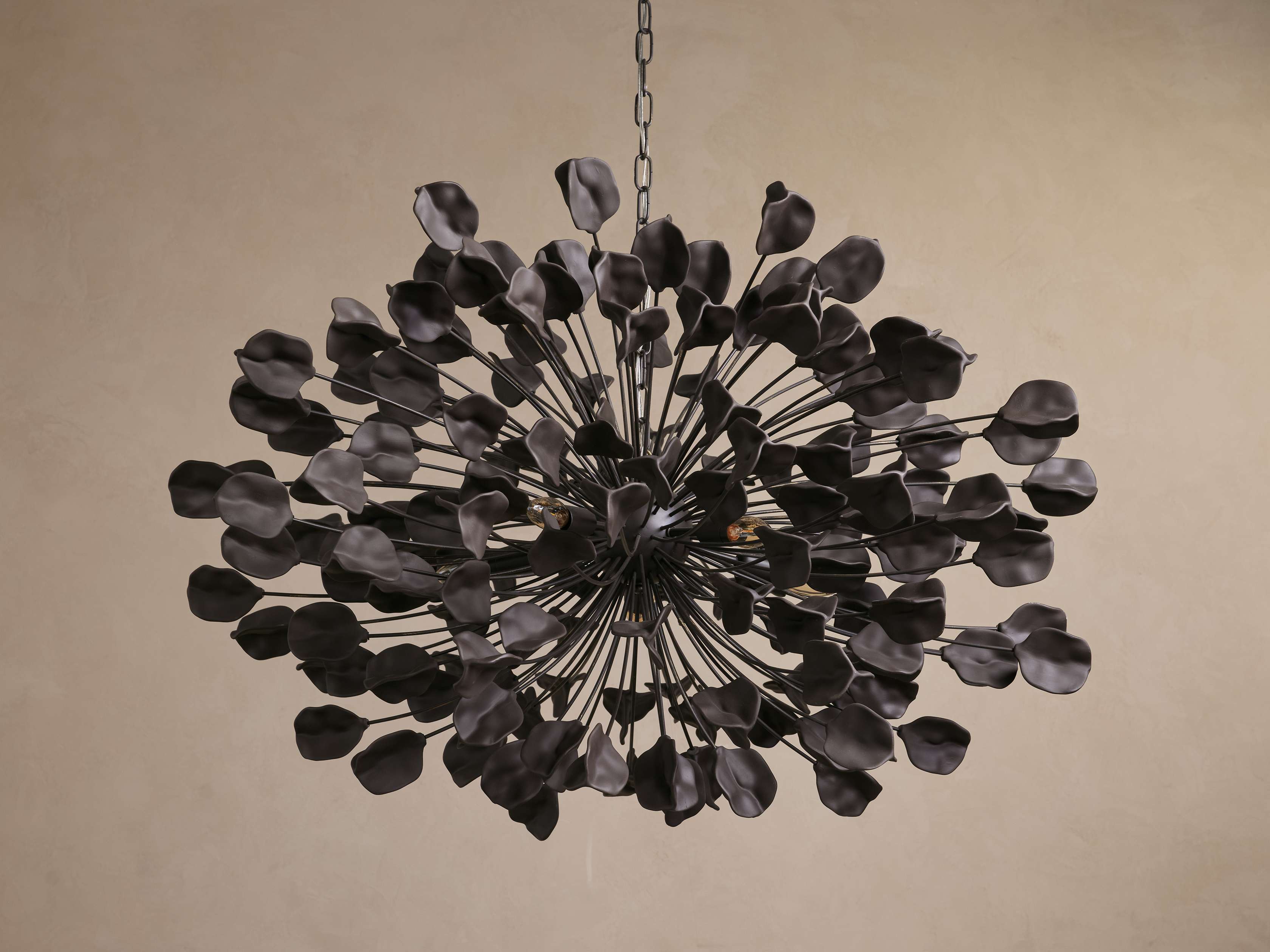 Lunaria Ceramic Leaves Chandelier 42''D-Chandelier-Briglighting