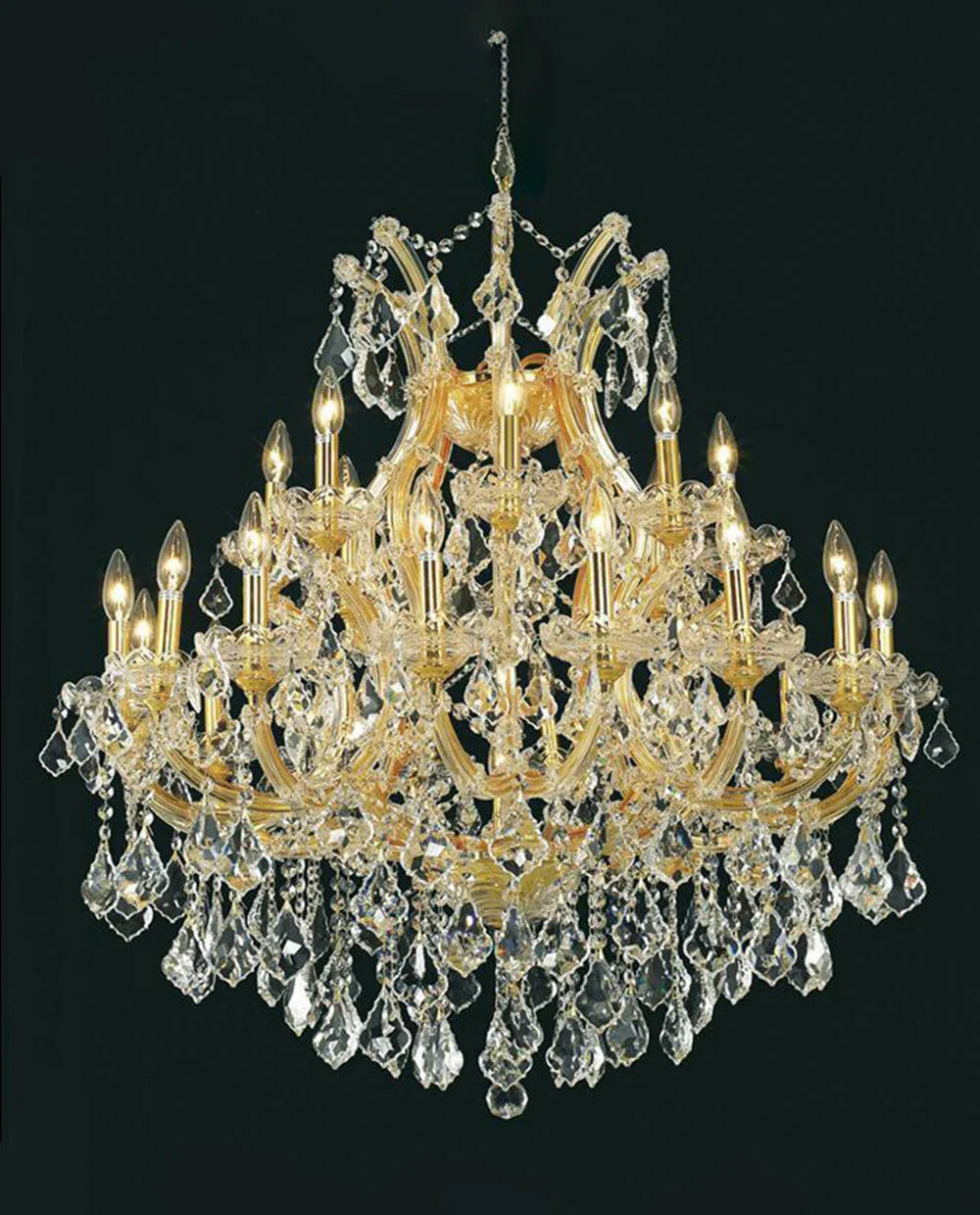 25 Lights Maria Theresa Crystal Chandelier 36'' Wide Living Room Chandelier in Gold MT01L25G-吊灯-Briglighting