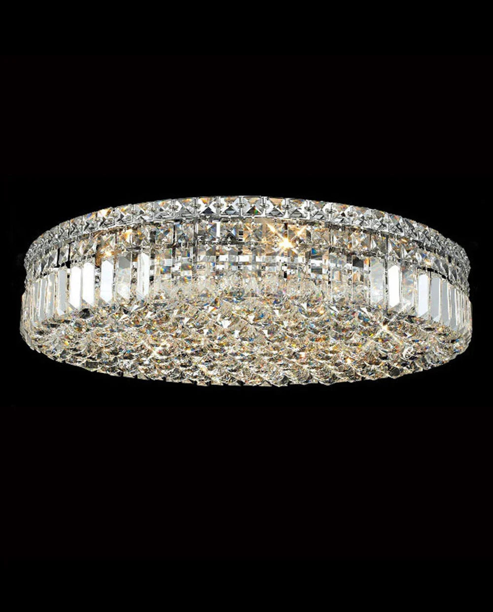 24'' Round Flush Mounted Chandelier Modern Crystal Ceiling Light-吸顶灯-Briglighting