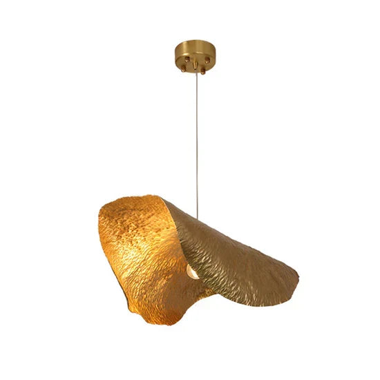 Postmodern Withered Leaf Parlor Pendant Lighting Fixture in Brass-Briglighting