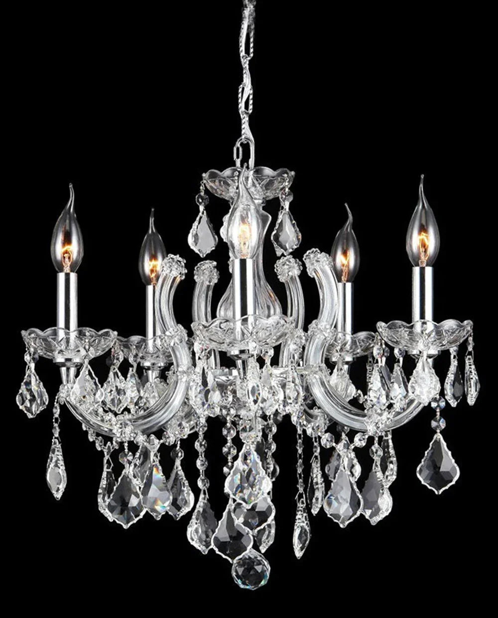 18'' Wide Small Chandelier 5 Lights Maria Theresa Crystal Chandelier MT01L5C-吊灯-Briglighting