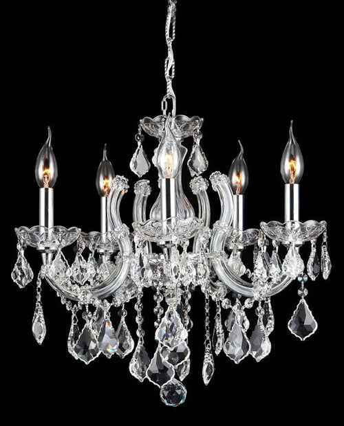 18'' Wide Small Chandelier 5 Lights Maria Theresa Crystal Chandelier MT01L5C-吊灯-Briglighting
