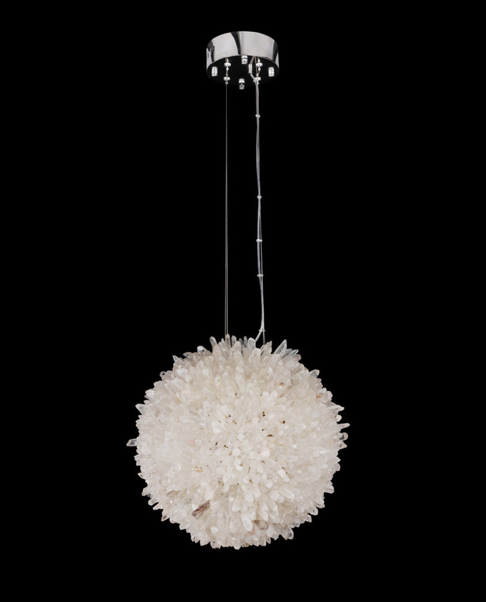 Clear Geode Quartz Crystal Ball Modern Pendant Light-Briglighting