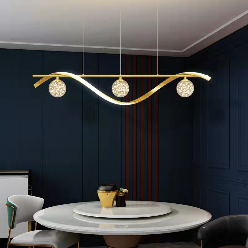 Modern Dining Room Chandelier Concise Style Glass Ball Starlight Ceiling Lamp Luxury Bar Counter Light-Briglighting