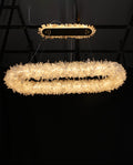 47'' Oval Modern Clear Geode Quartz Crystal Chandelier for Dining Room-Briglighting