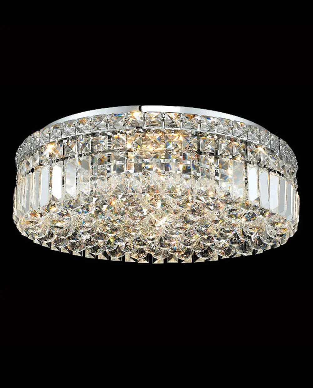 20'' Round Flush Mounted Chandelier Modern Crystal Ceiling Light-吸顶灯-Briglighting