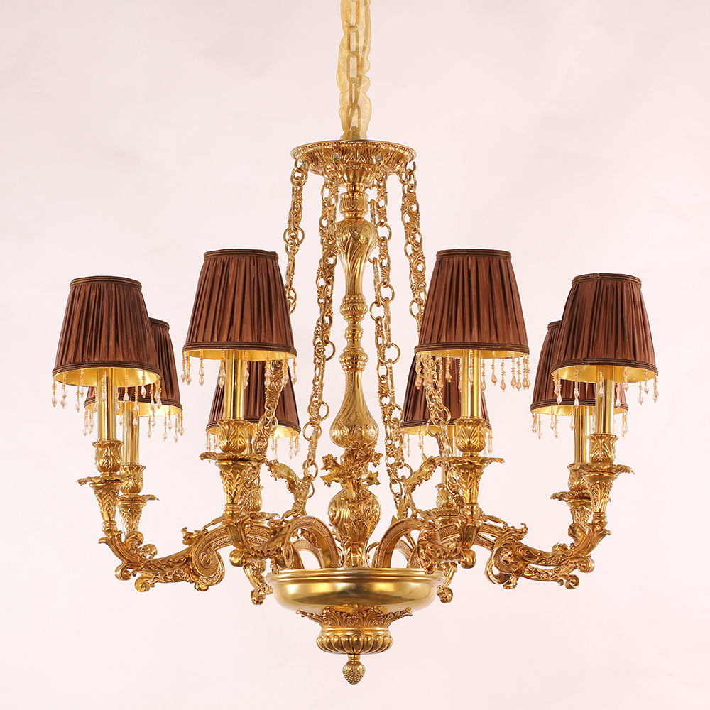 35X30 Inch 8 Lights Baroque Style Antique Copper Chandelier-Briglighting