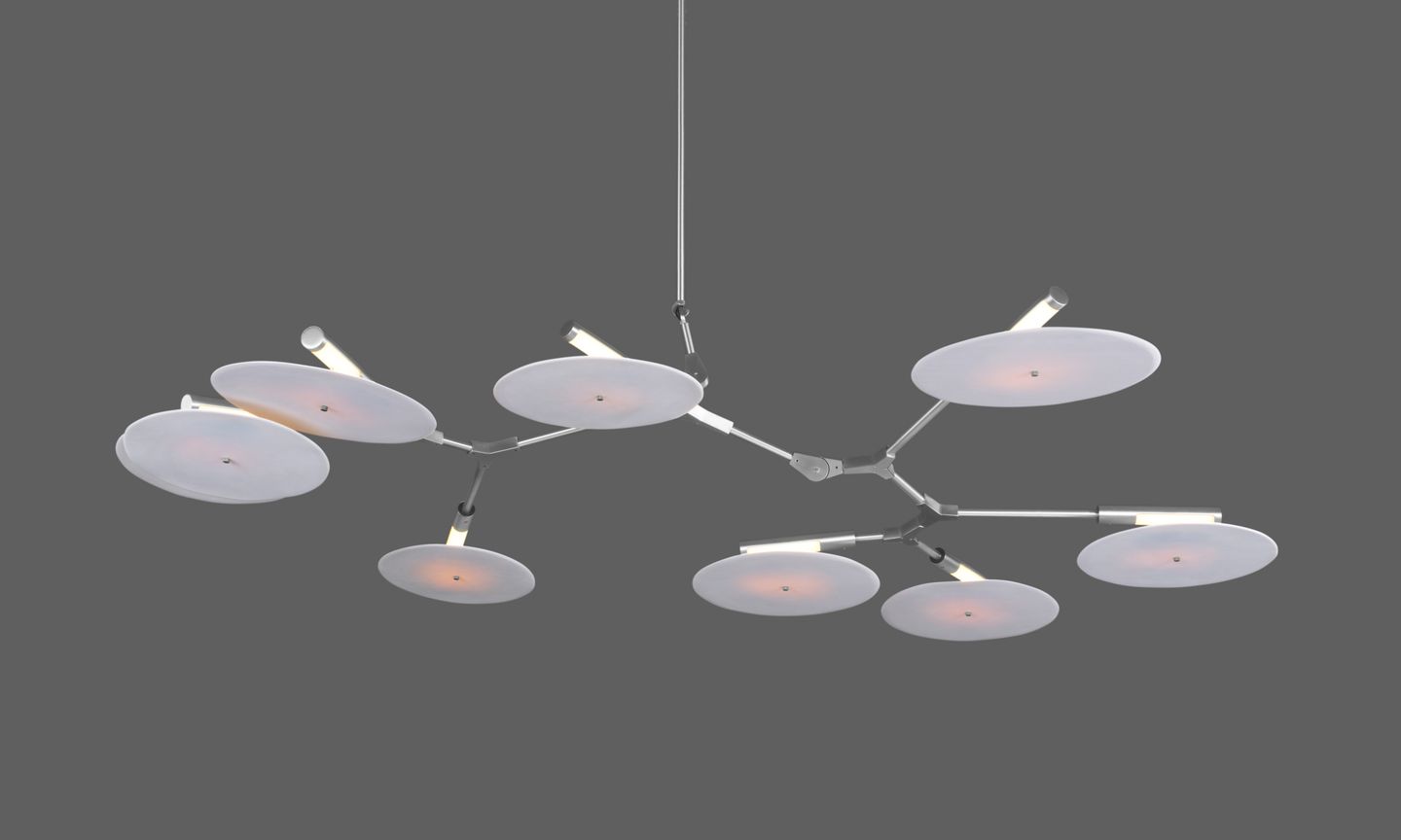 9-light Branching Disc Flush mount - Brushed Brass / Porcelain-Briglighting