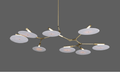 9-light Branching Disc Flush mount - Brushed Brass / Porcelain-Briglighting