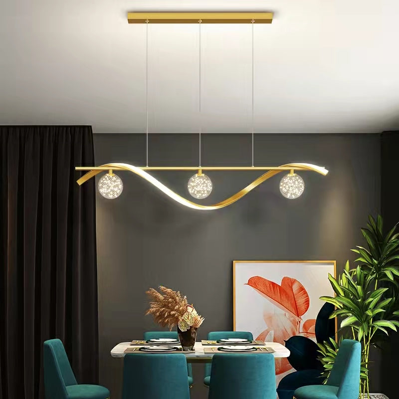 Modern Dining Room Chandelier Concise Style Glass Ball Starlight Ceiling Lamp Luxury Bar Counter Light-Briglighting