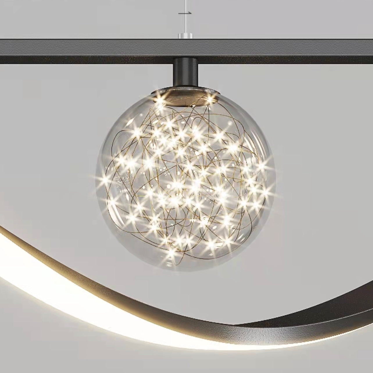 Modern Dining Room Chandelier Concise Style Glass Ball Starlight Ceiling Lamp Luxury Bar Counter Light-Briglighting