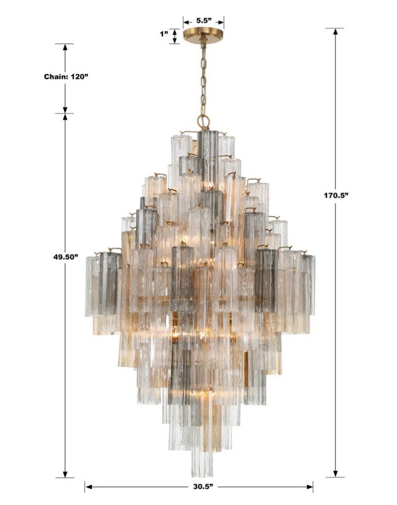 Eddifod Tiered 20-Light Chandelier-Chandelier-Briglighting